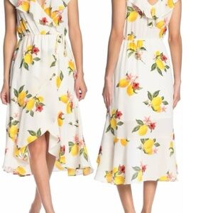 Socialite Lemon Floral High Low Dress